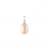 Pandantiv perla naturala roz piersica si argint DiAmanti PFD19-P-G